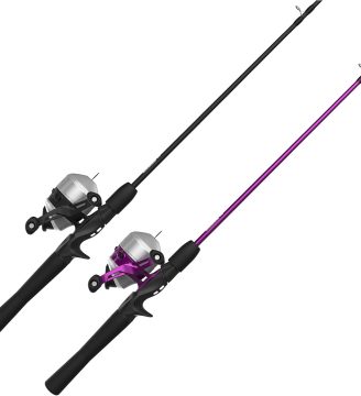 33 Spincast Reel and 2-Piece Fishing Rod Combo, 5-Foot 6-Inch Durable Fiberglass Rod, Quickset Anti-Reverse Fishing Reel with Bite Alert
